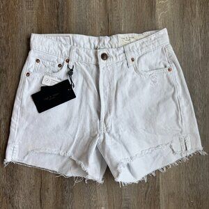 Rag & Bone High Rise White Denim Short - size 27